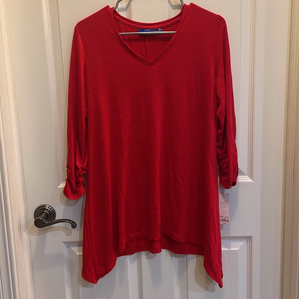 Apt. 9 brand Red Dress Style Tunic with 3/4 Sleeves size M NWT